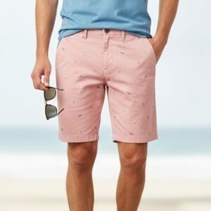 Jachs New York Men's Pink Surfer Print Twill Bleecker Shorts Size 32